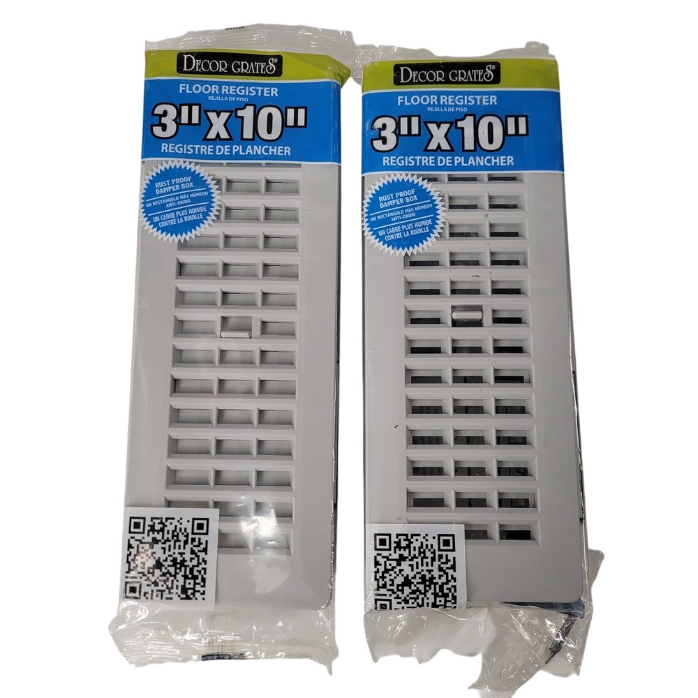 2X Decor Grates 3x10 Plastic Floor Register Vent Cover Gray PL310GY 2 Pack